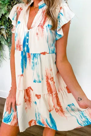 Addie Cream Watercolor Dress