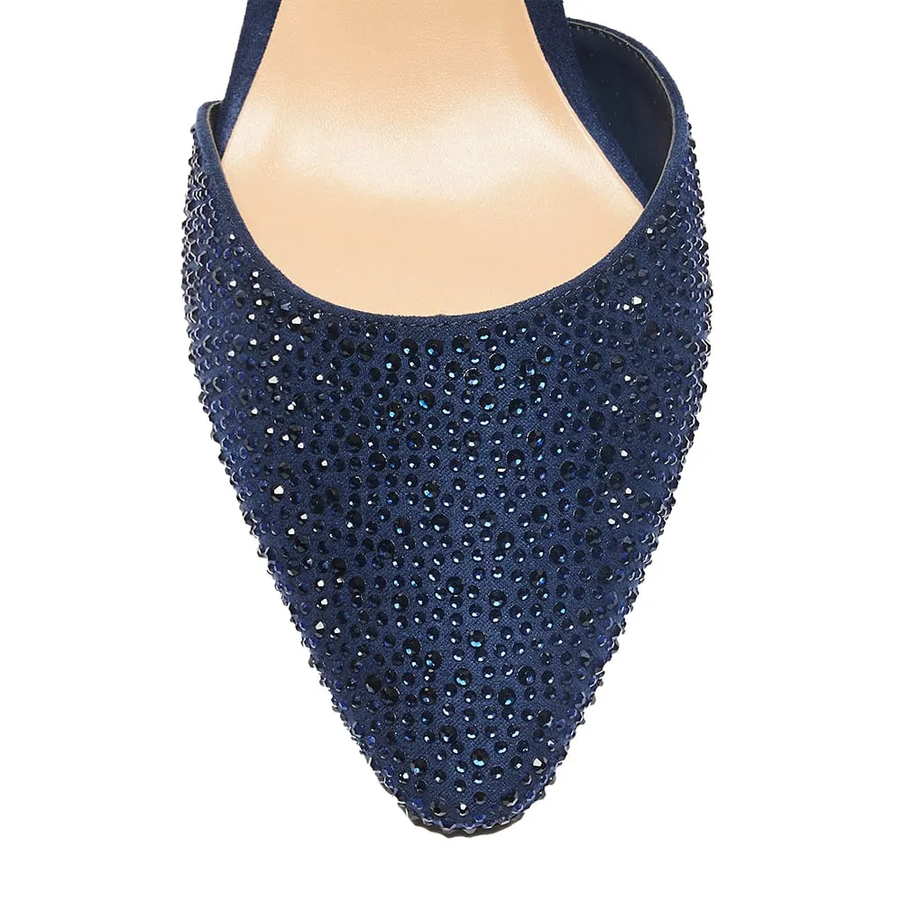 Adelle Heel in Navy Sparkle