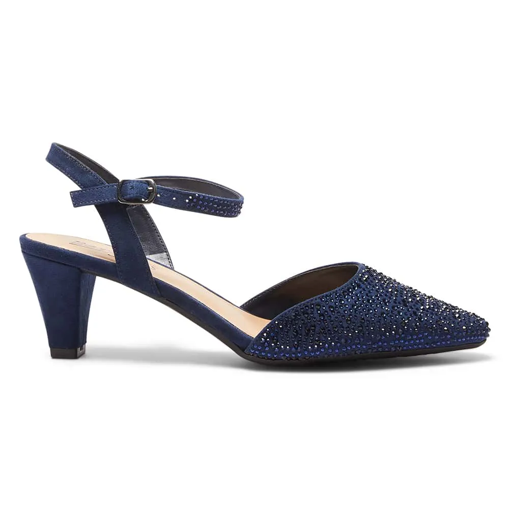 Adelle Heel in Navy Sparkle