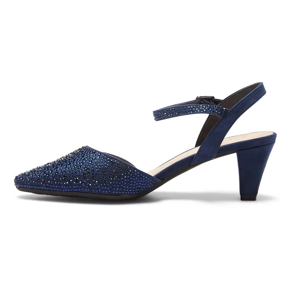 Adelle Heel in Navy Sparkle