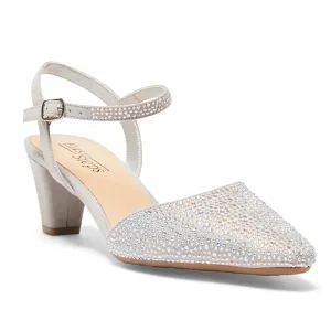 Adelle Heel in Silver Sparkle