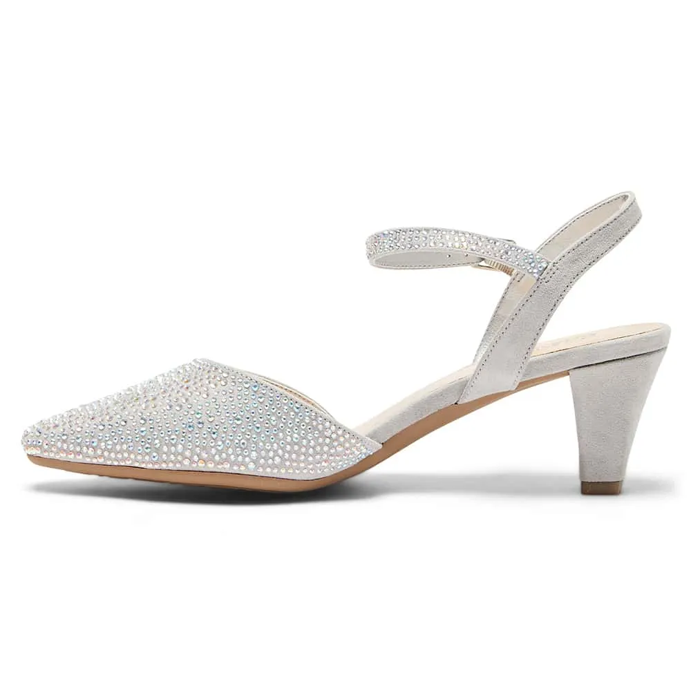 Adelle Heel in Silver Sparkle