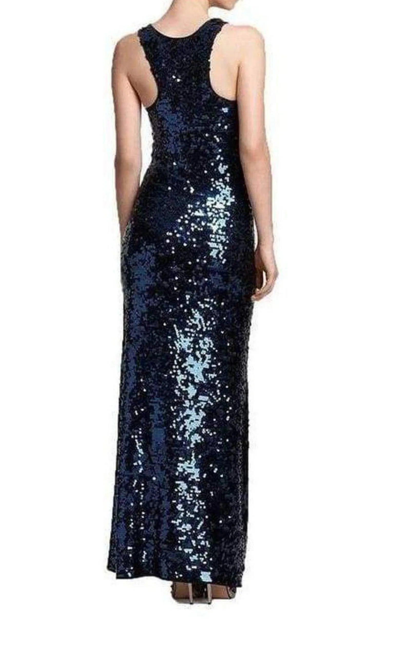 Allure Blue Sequined Maxi Dress