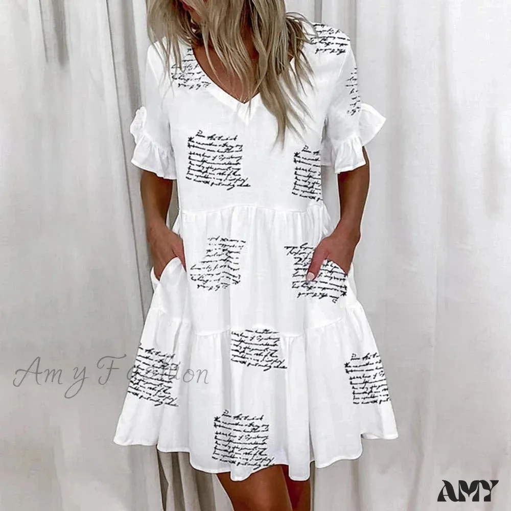 Amy Fashion - Casual Plus Size Short Sleeve Loose Dresses