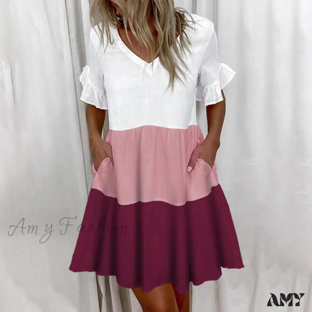 Amy Fashion - Casual Plus Size Short Sleeve Loose Dresses