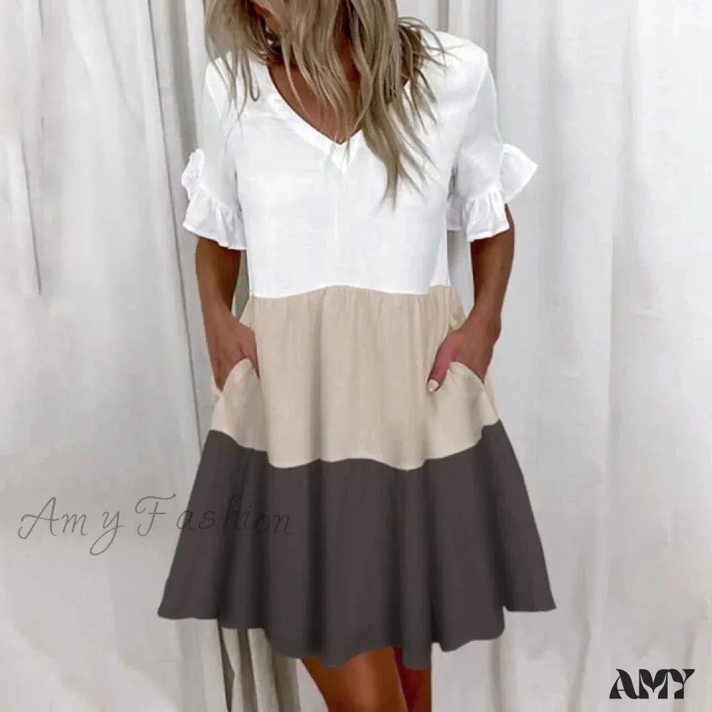 Amy Fashion - Casual Plus Size Short Sleeve Loose Dresses