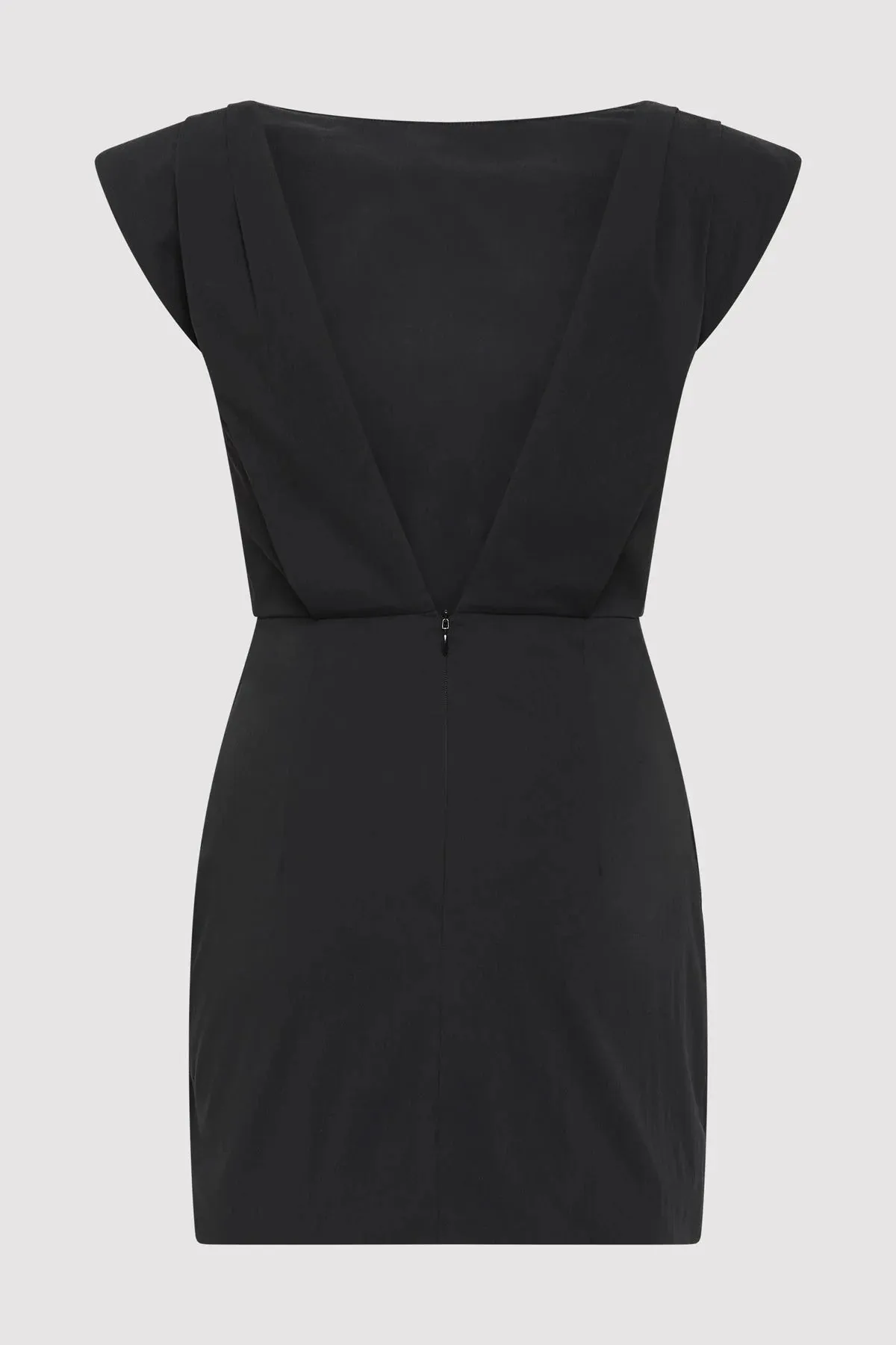 Bateau Tuck Mini Dress in Black