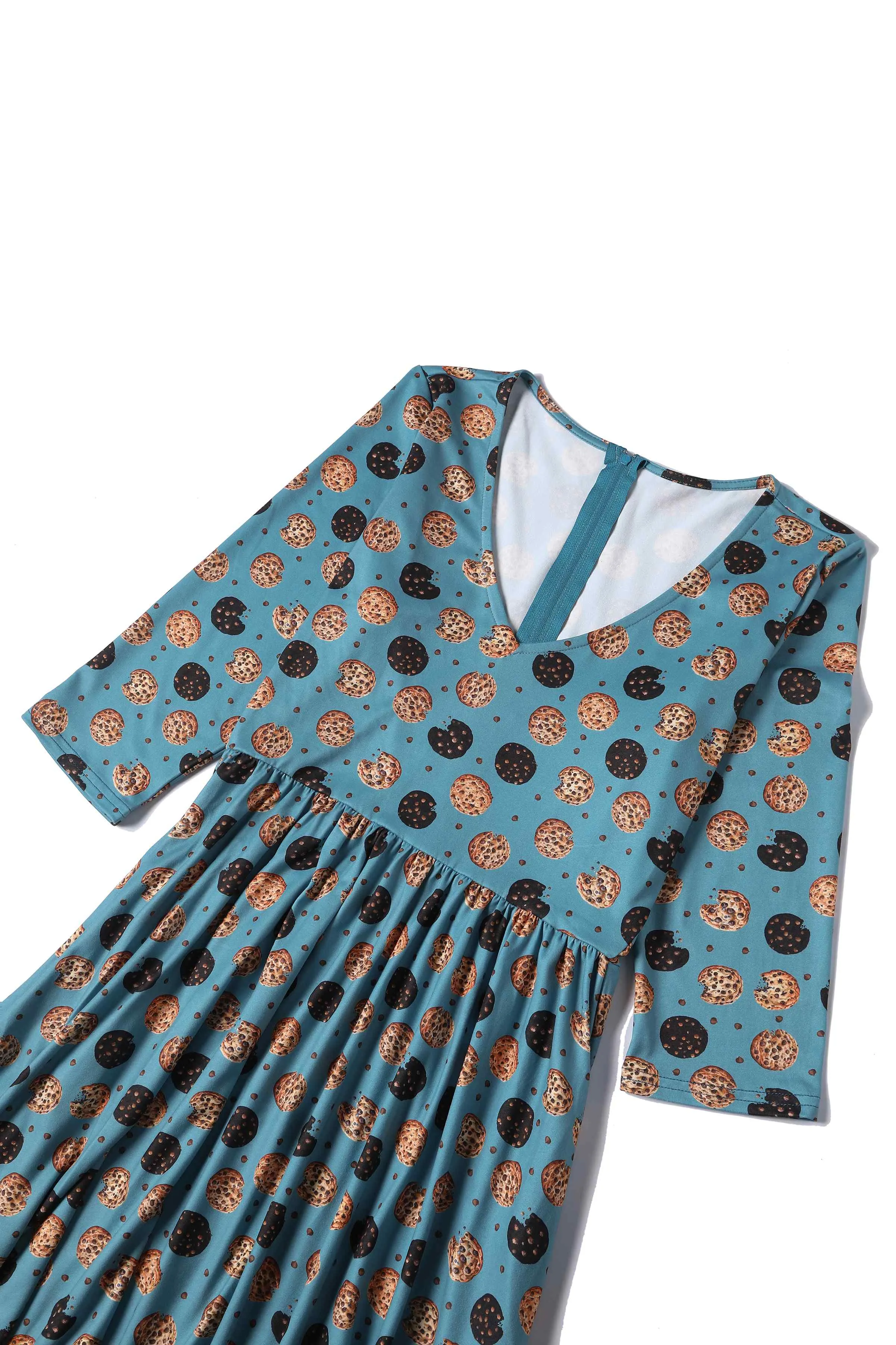 Billie Cookie Blue Long Sleeved Dress