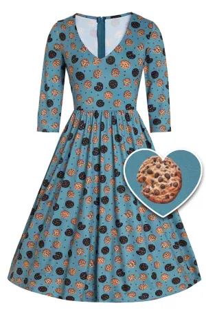 Billie Cookie Blue Long Sleeved Dress