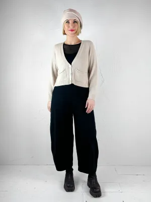 Blue Woman Beige Pookie Crop Cardigan