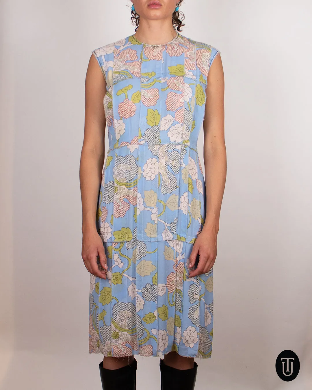 Bottega Veneta 2000s Floral Print Silk Dress M