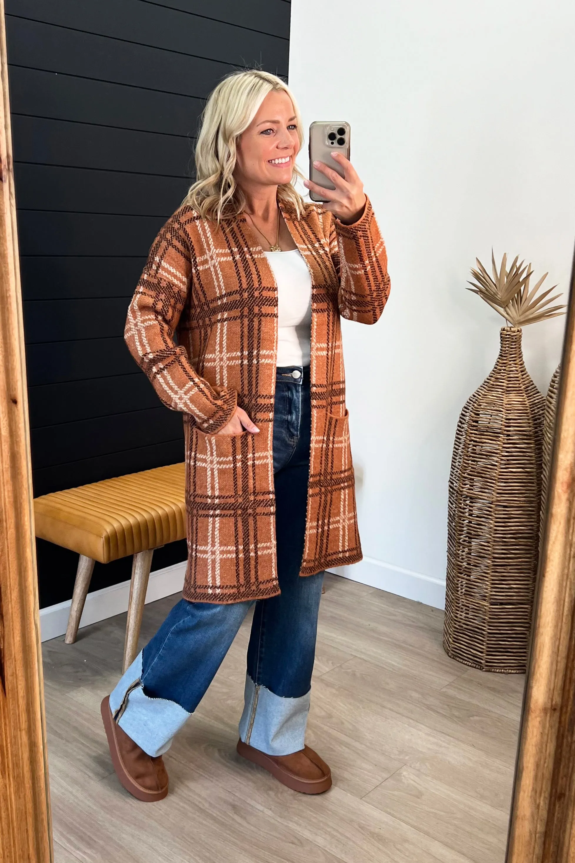 Checked Cardigan Jackets - 2 Colors! - FINAL SALE