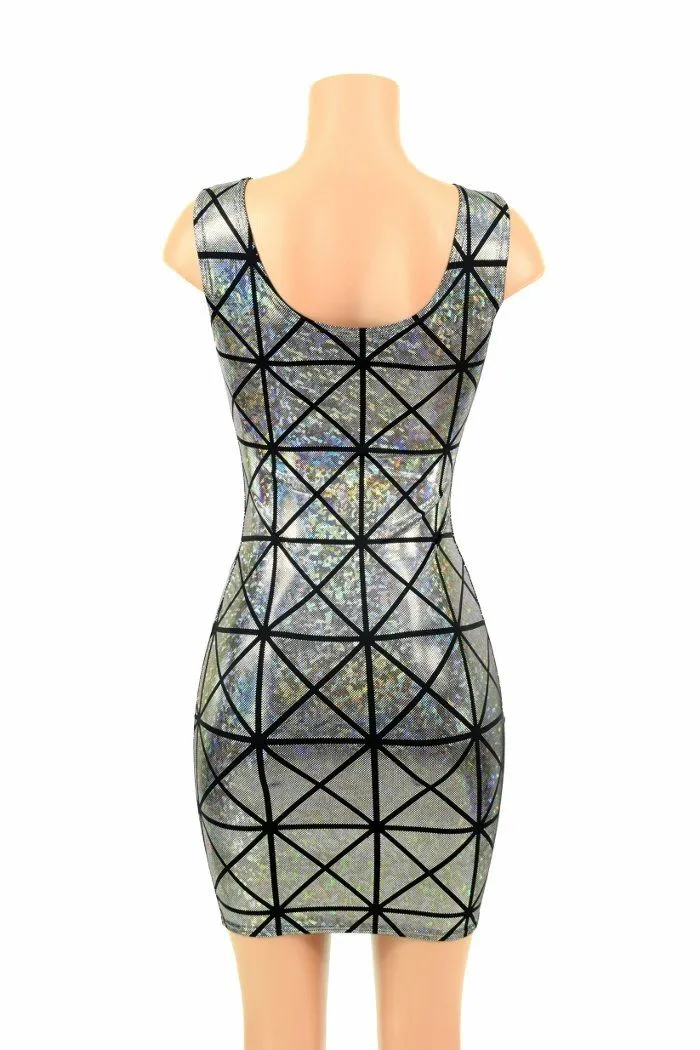 Cracked Tile Holographic Tank dress