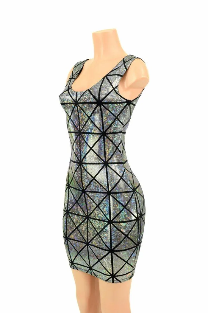 Cracked Tile Holographic Tank dress