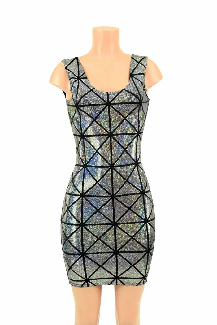 Cracked Tile Holographic Tank dress