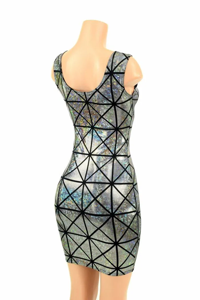 Cracked Tile Holographic Tank dress