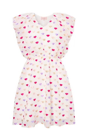 Dahlia Wing Dress - Pink Hearts