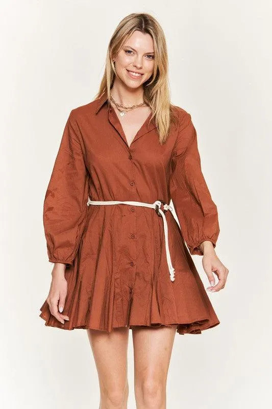 DANA DRESS SHIRT FLARE DRESS