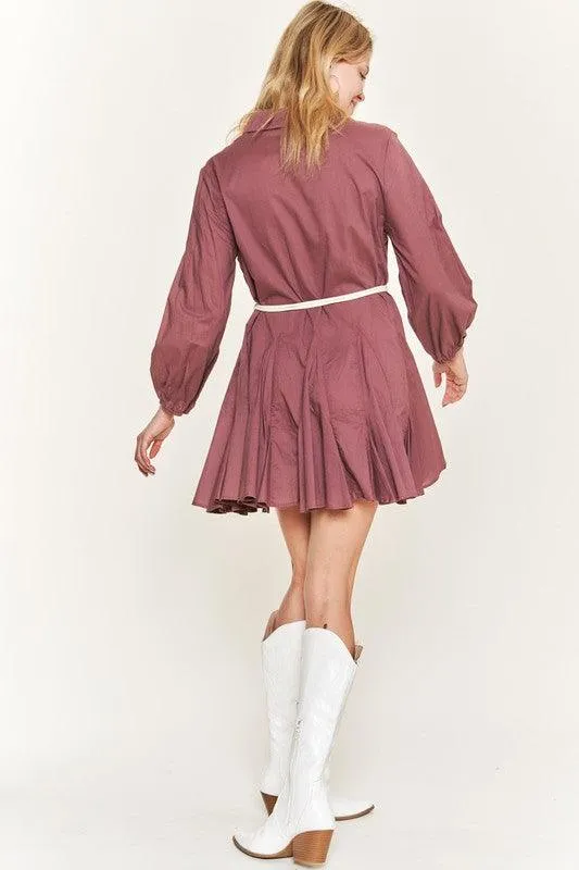 DANA DRESS SHIRT FLARE DRESS