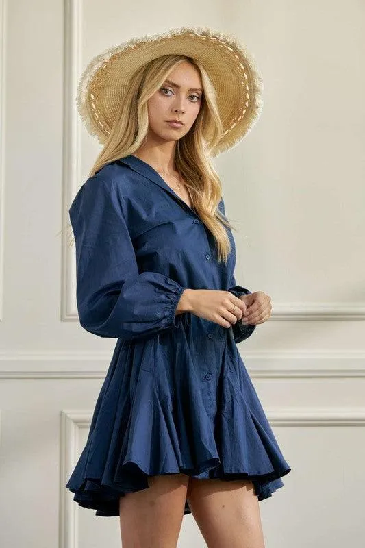 DANA DRESS SHIRT FLARE DRESS