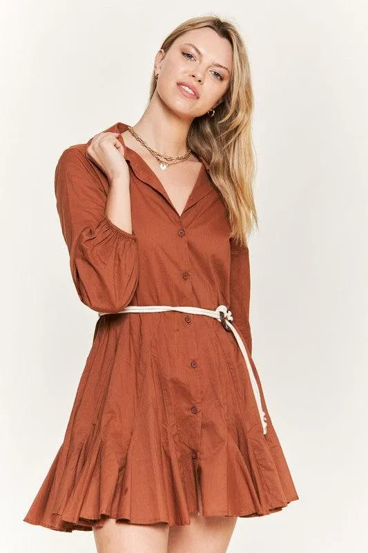 DANA DRESS SHIRT FLARE DRESS