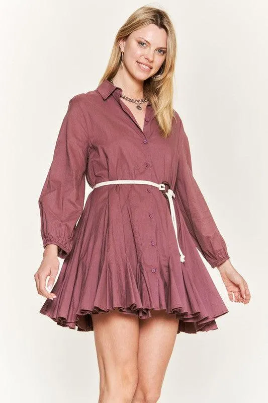 DANA DRESS SHIRT FLARE DRESS