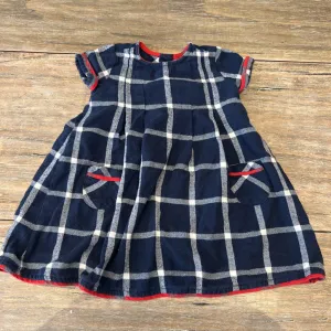 DeuxParDeux Ctnblend Blue flannel wht/check SS Dresses 24m