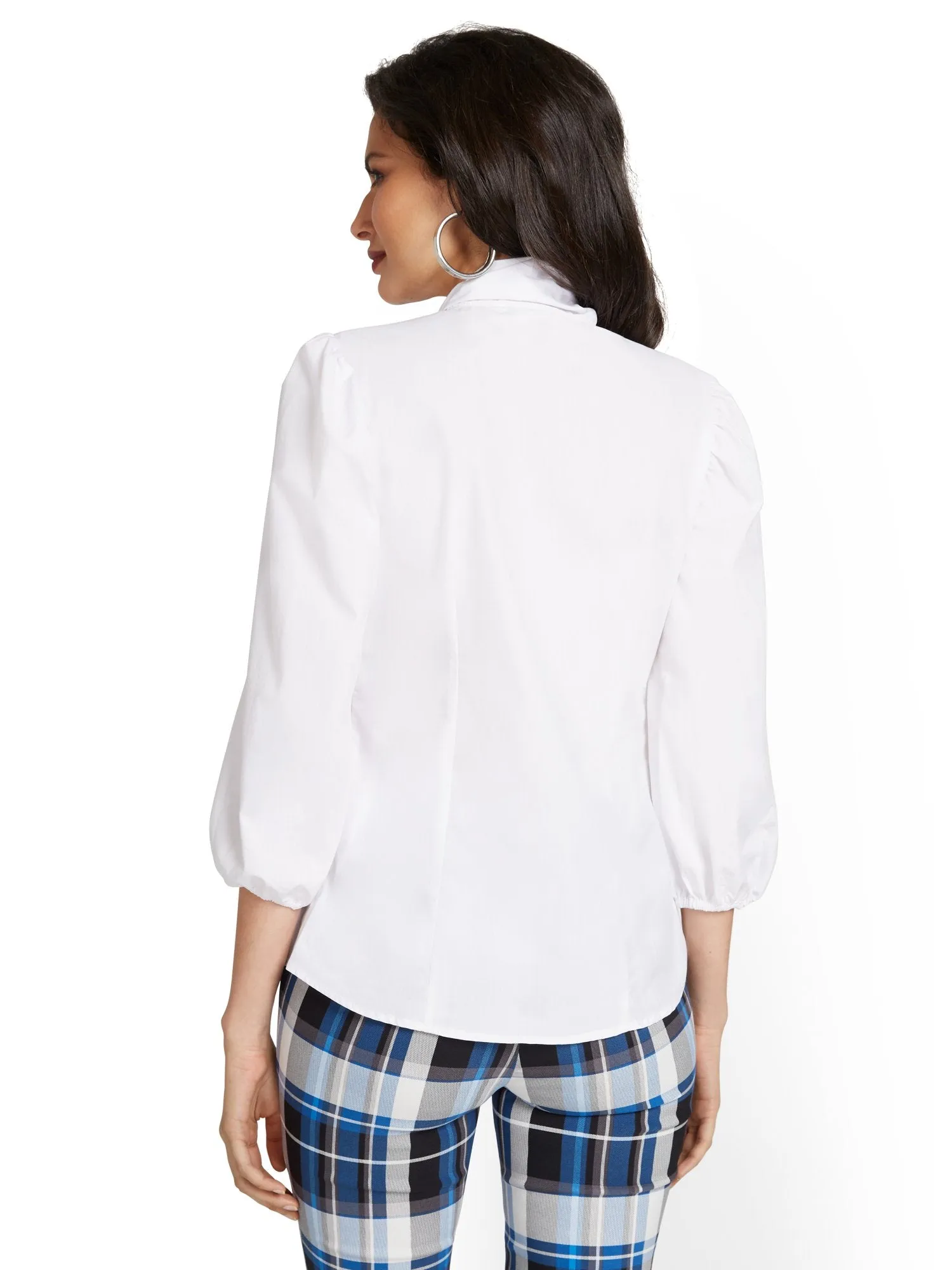 Drama Bow Poplin Shirt