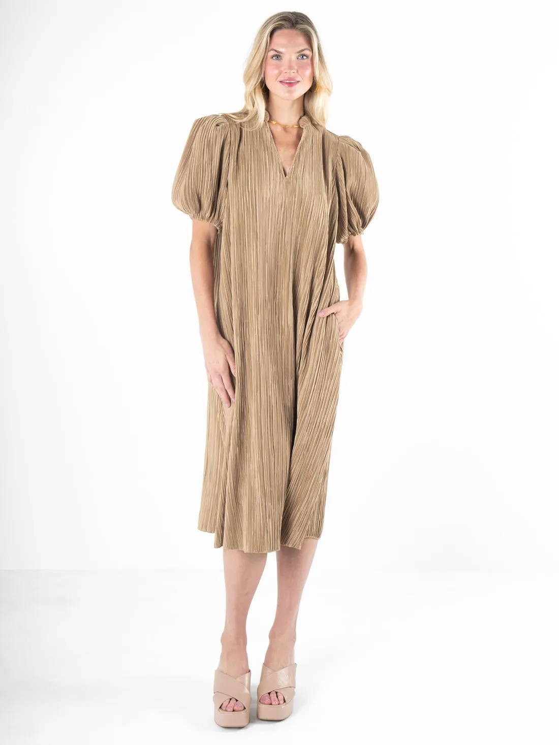 Emily McCarthy Hampton Dress in Lark Crinkle Rayon