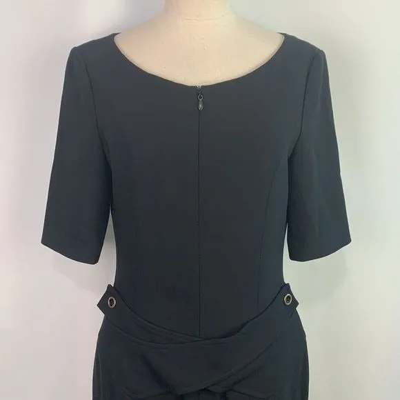 Escada blackzip front with belt dress