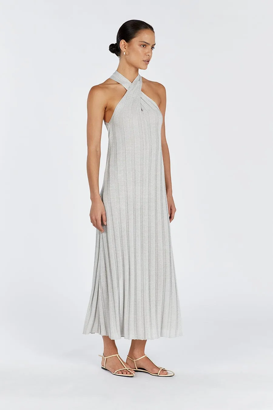 EVERLY SILVER TWIST KNIT DRESS