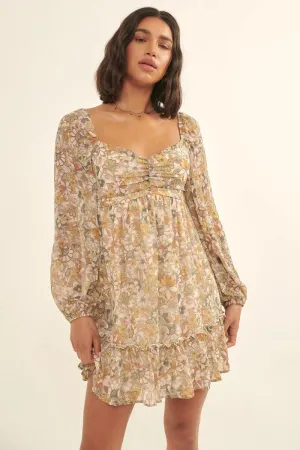 Floral Woven Mini Dress - Ships from The US