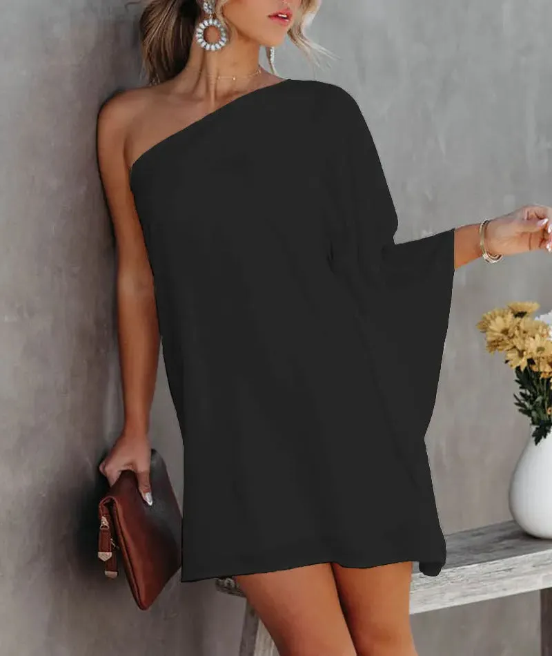 Gradient Shoulder Bag Casual Dress