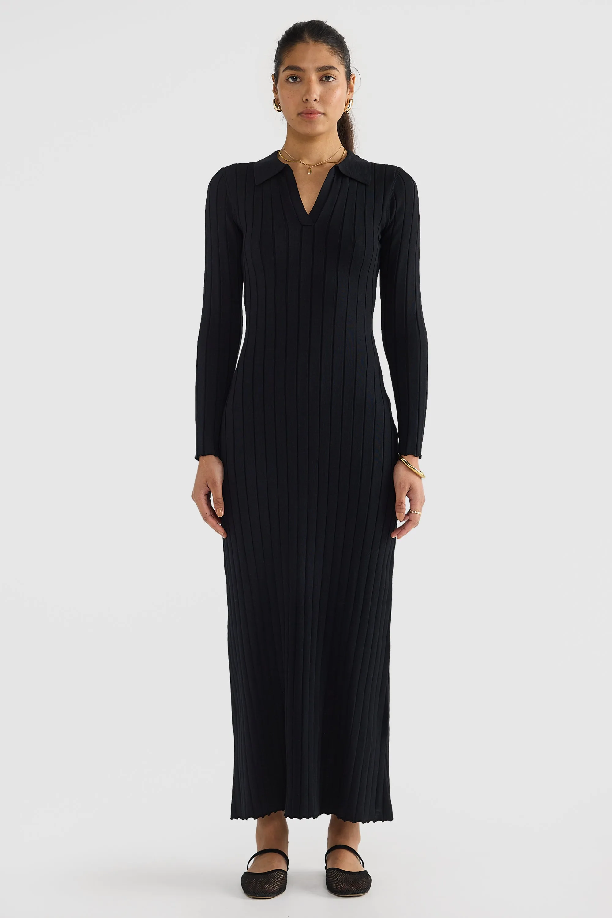 Hadley Long Sleeve Knit Dress Black