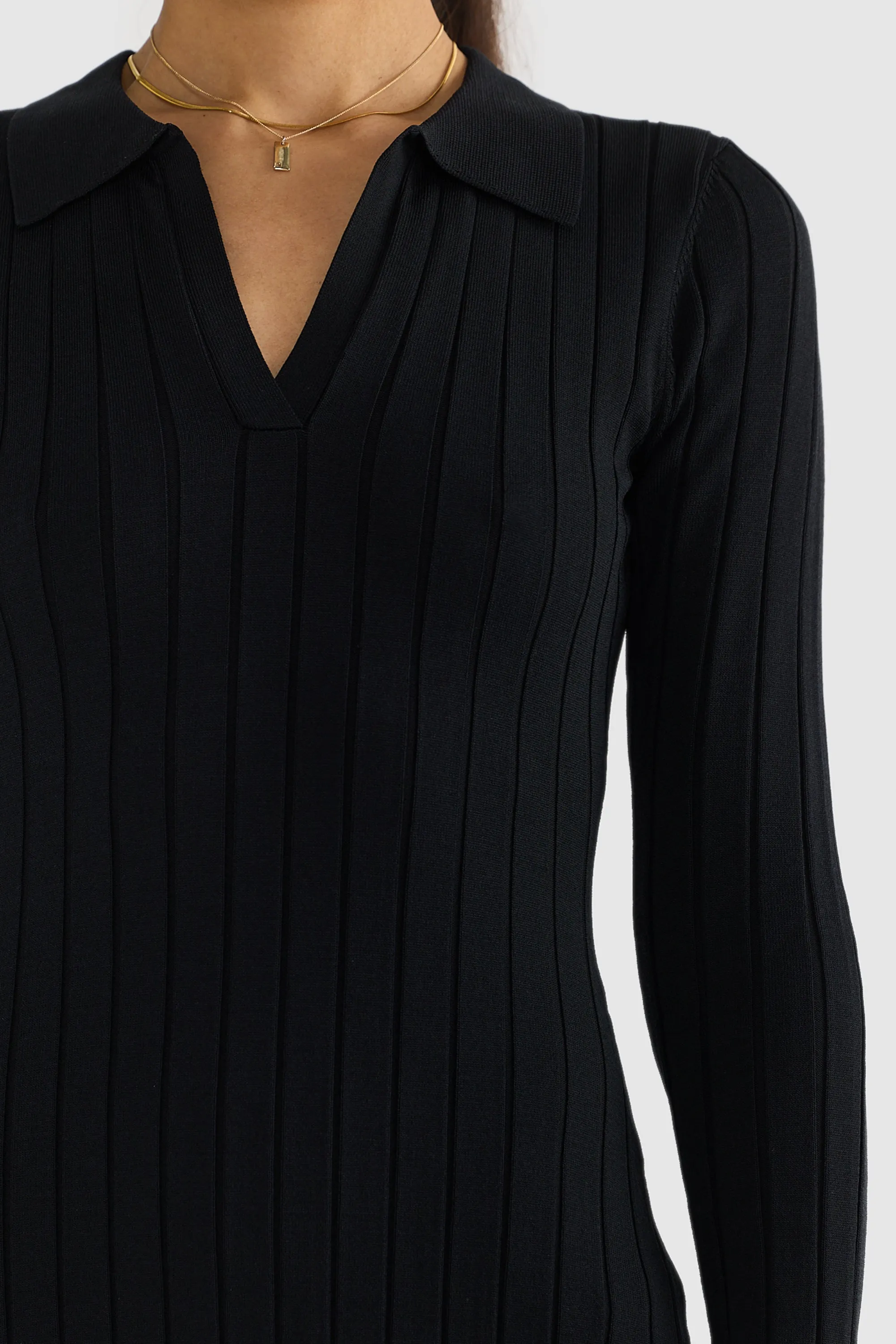 Hadley Long Sleeve Knit Dress Black