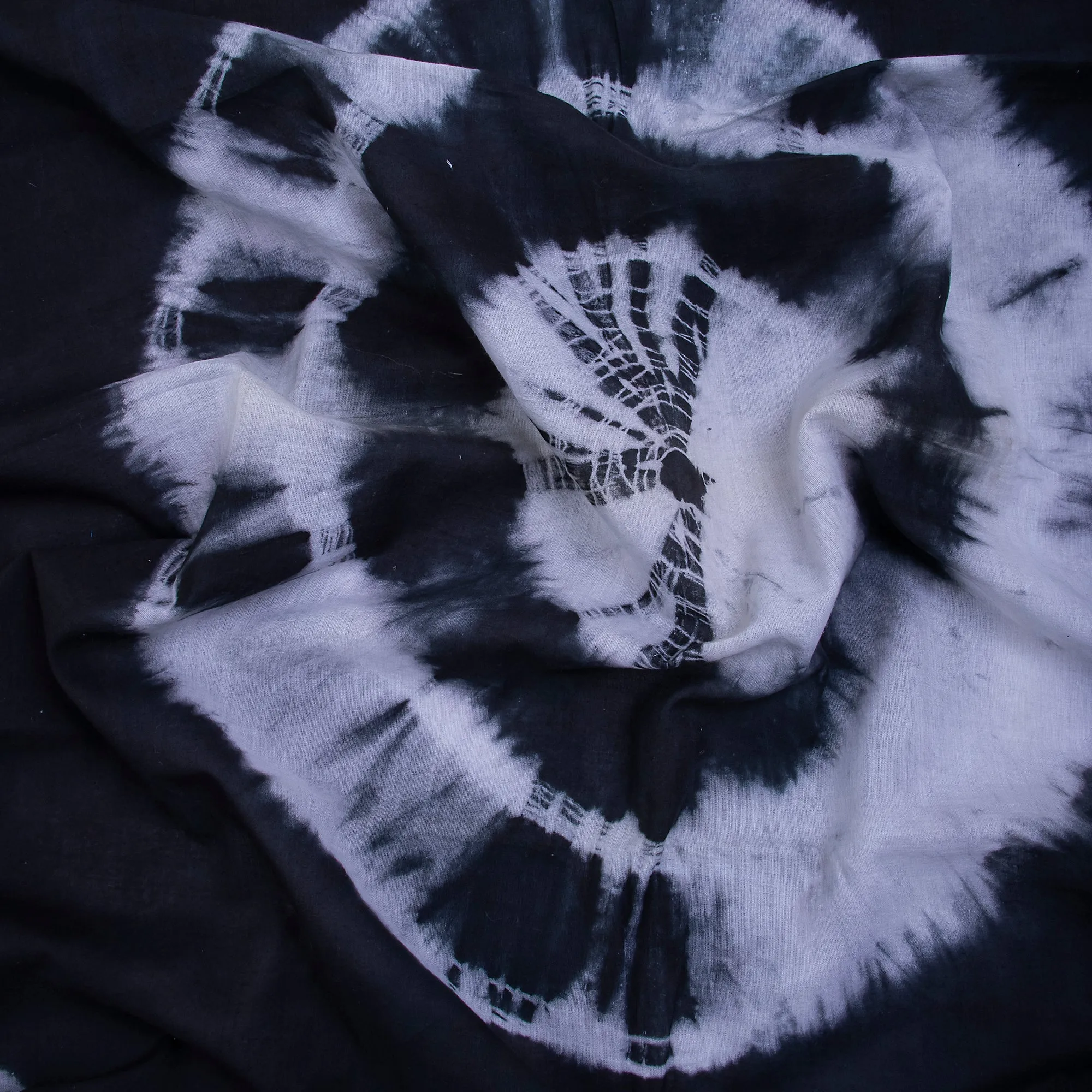 Handmade Black Tie And Dye Dresses Cotton Fabric