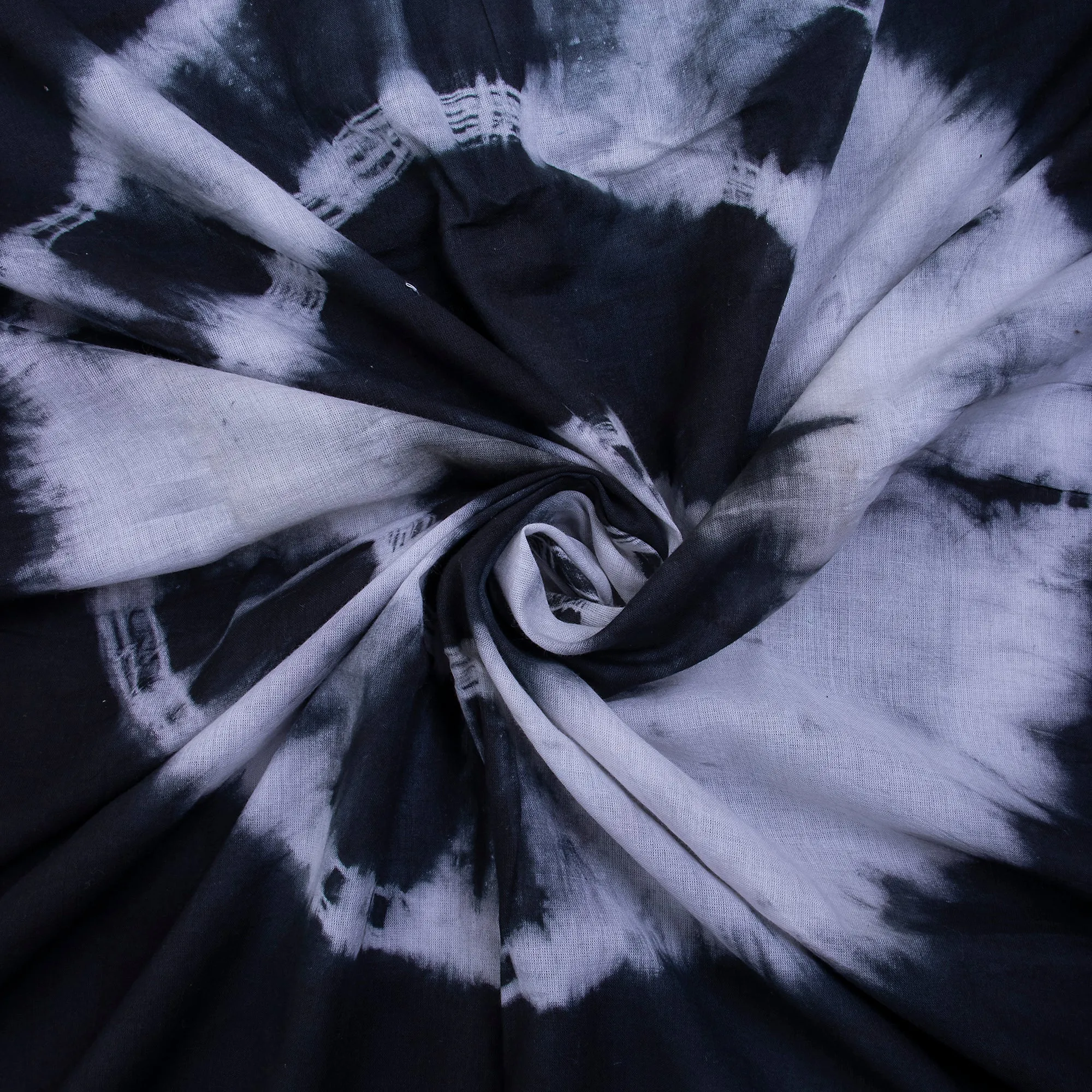 Handmade Black Tie And Dye Dresses Cotton Fabric