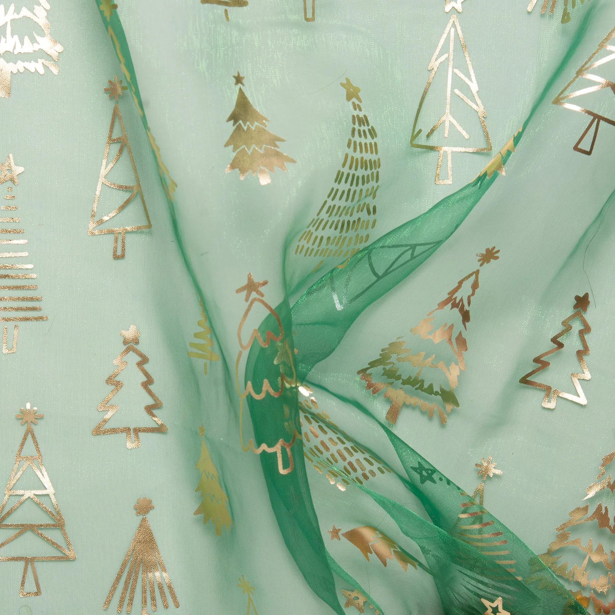 Holiday Organza Foil - Christmas tree - Green