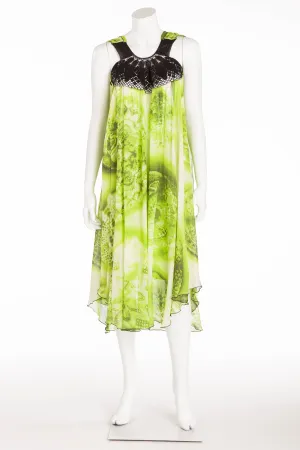 Jean Paul Gaultier - Lime Green Chiffon Dress with Slip - IT 42