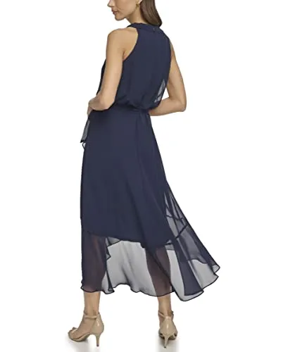 Jessica Howard Women's Wedding Guest Sleevless Chiffon Dress, Navy