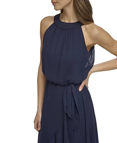 Jessica Howard Women's Wedding Guest Sleevless Chiffon Dress, Navy