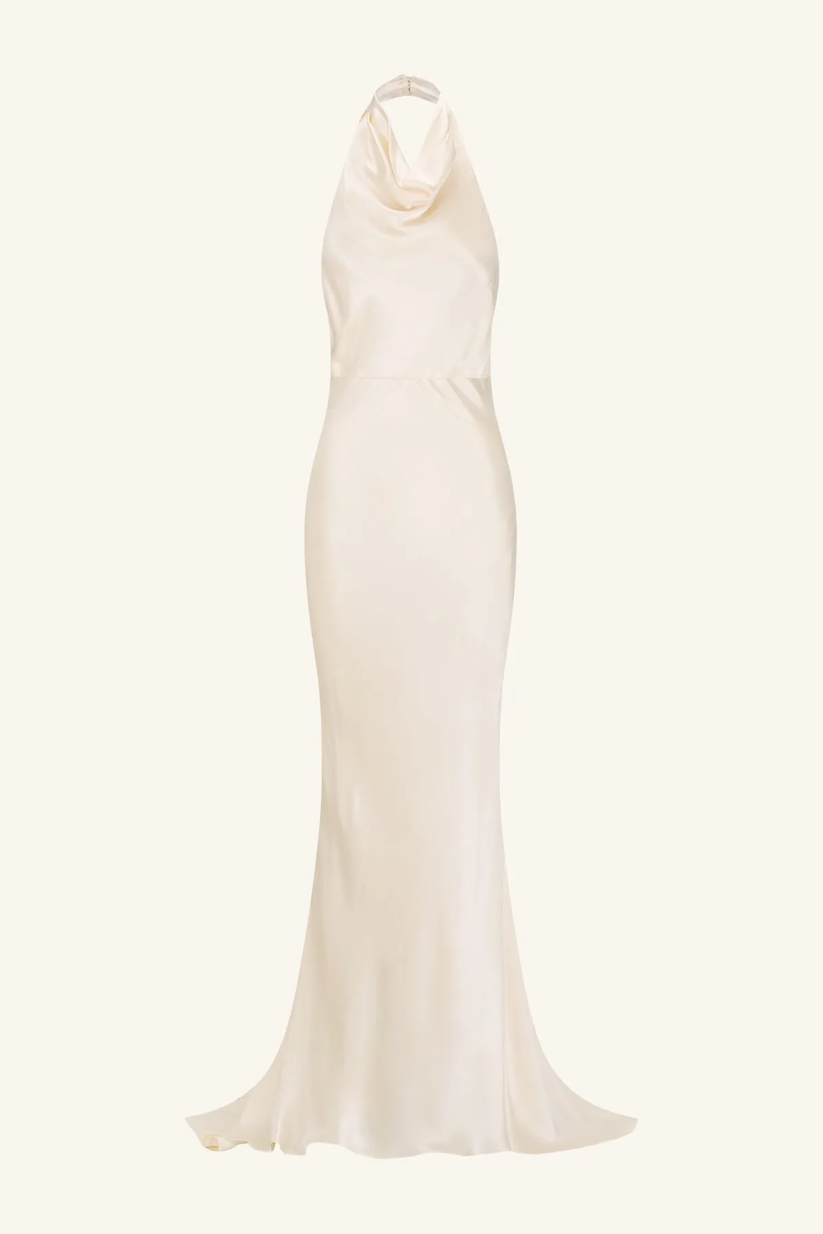 LA LUNE HIGH COWL OPEN BACK MAXI DRESS - CREAM