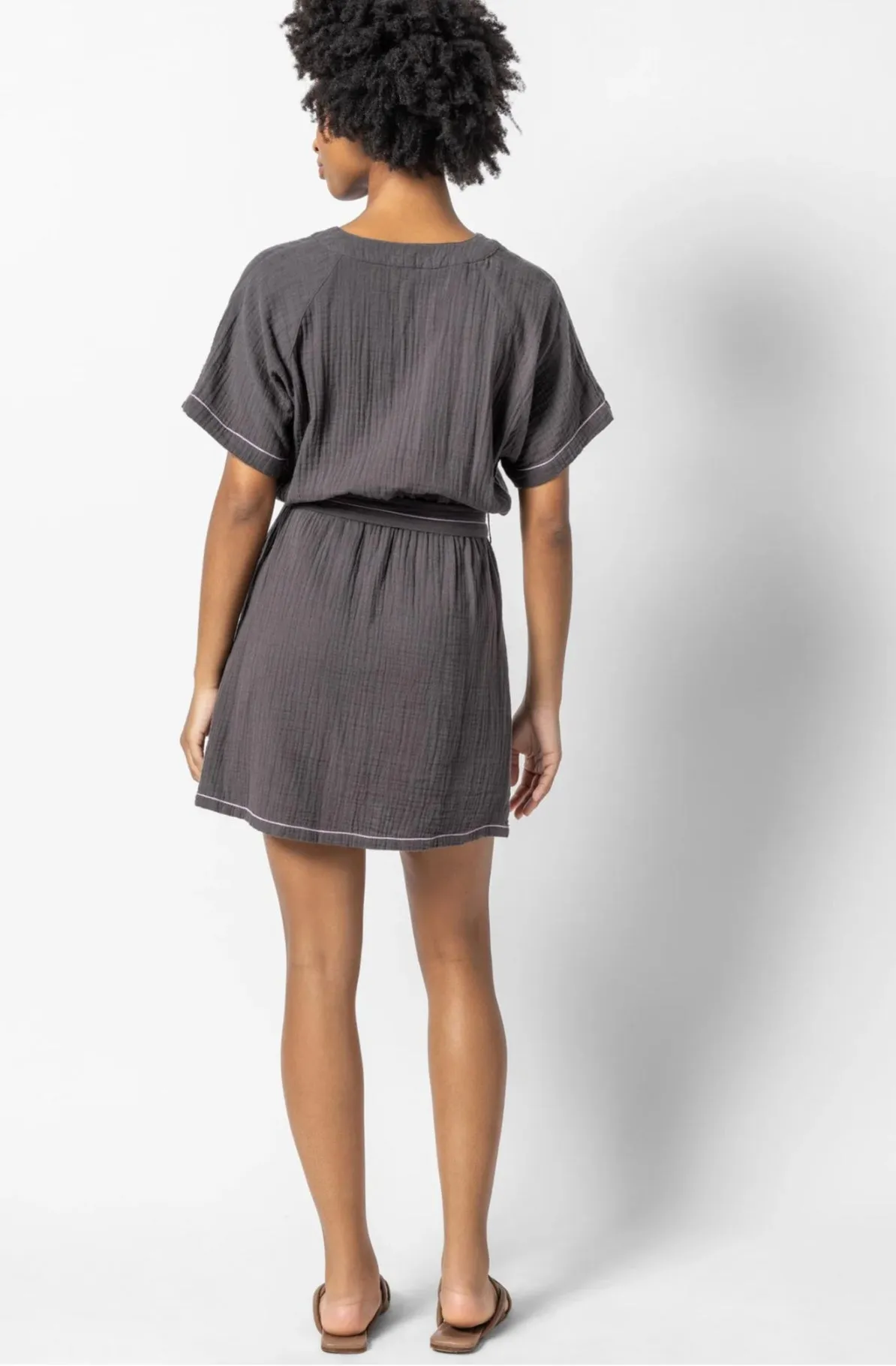 Lipa2568 Lilla P Grey Belted Dress