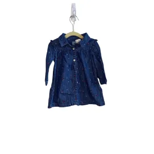 LS Denim Floral Button-Up Shirt