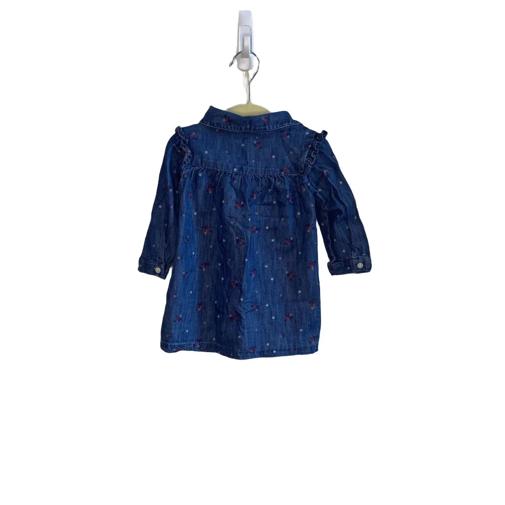 LS Denim Floral Button-Up Shirt