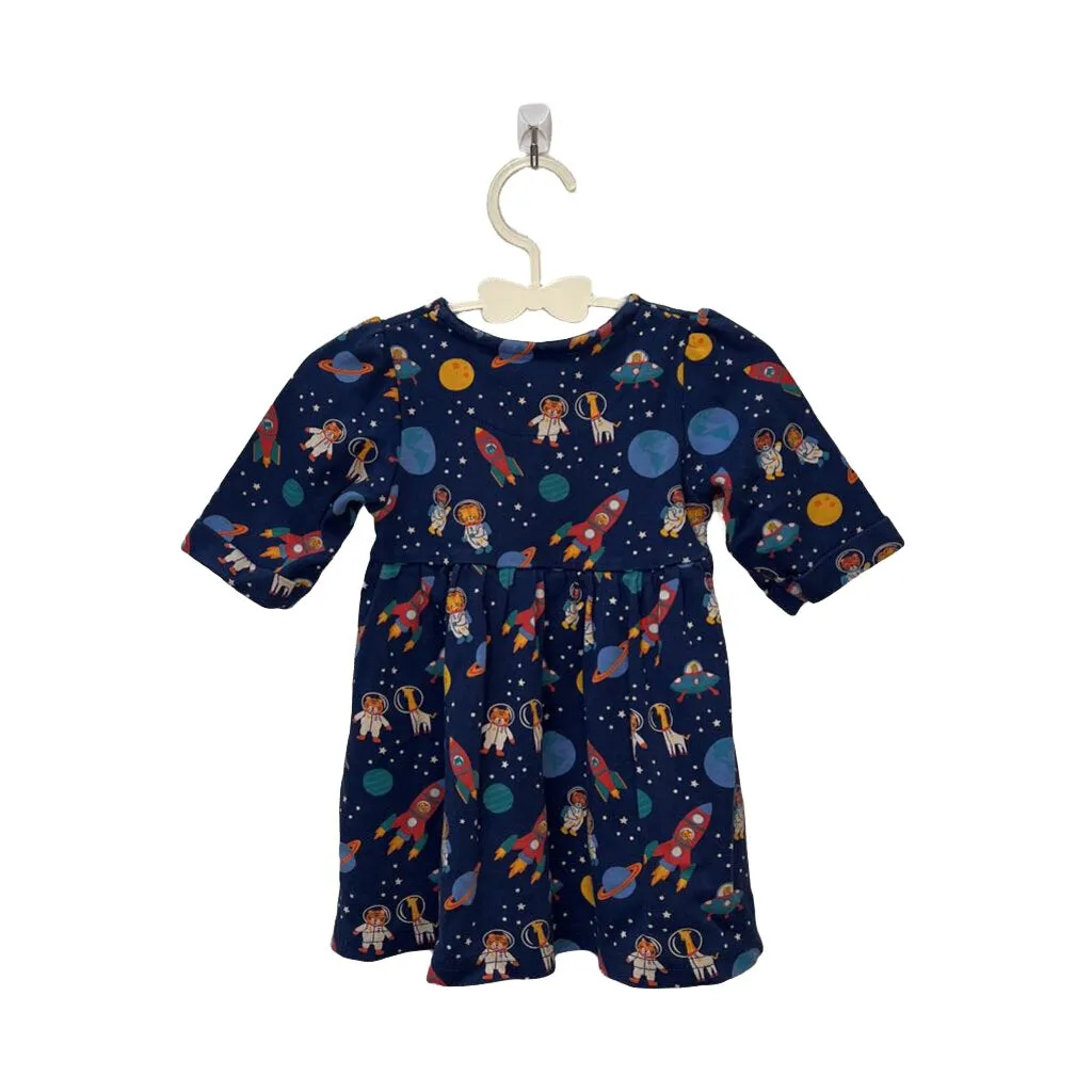 LS Empire Waist Cotton Dress / Outer Space