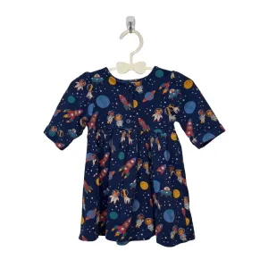 LS Empire Waist Cotton Dress / Outer Space