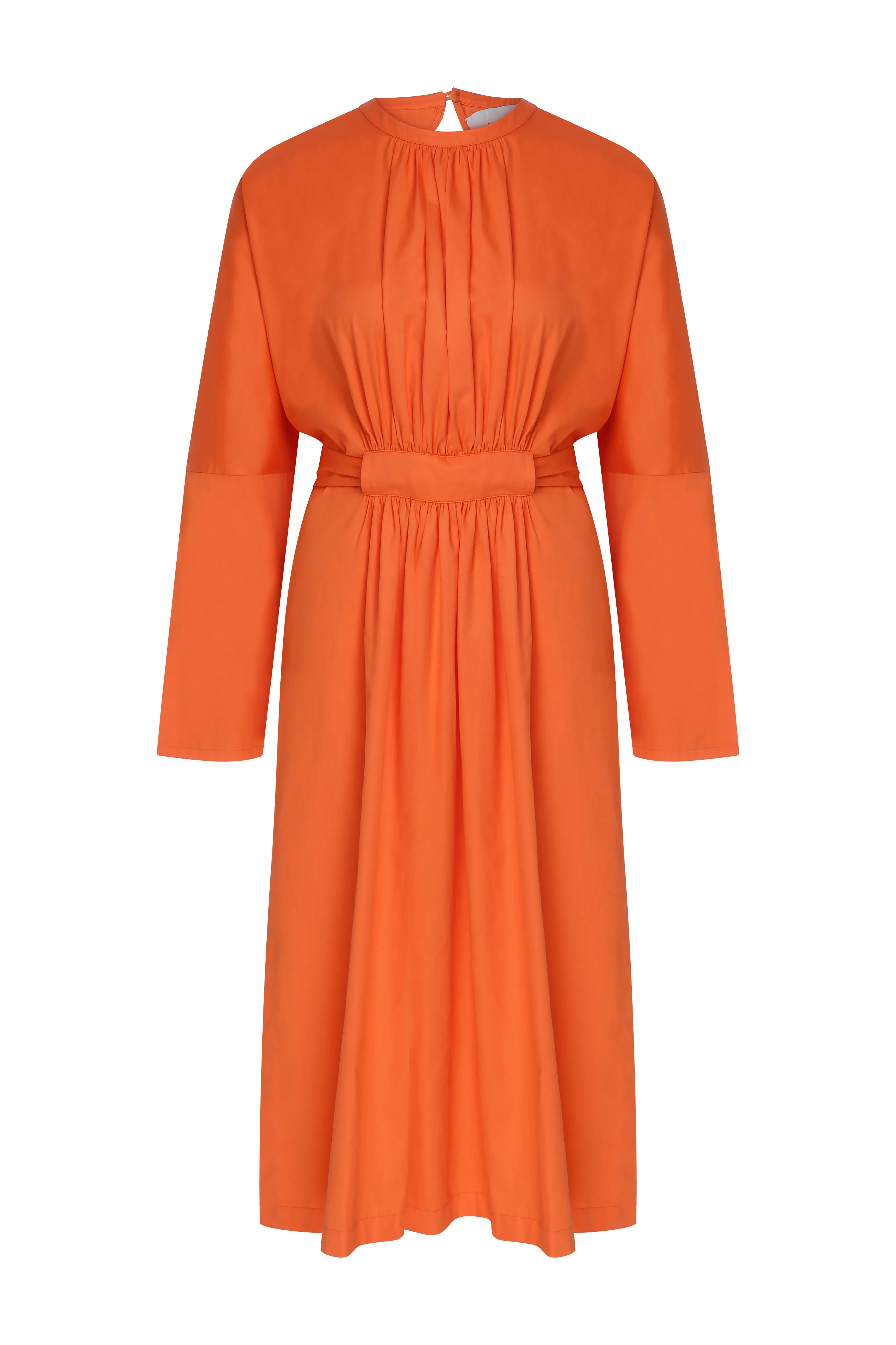 Martha Open Back Cotton Dress in Orange