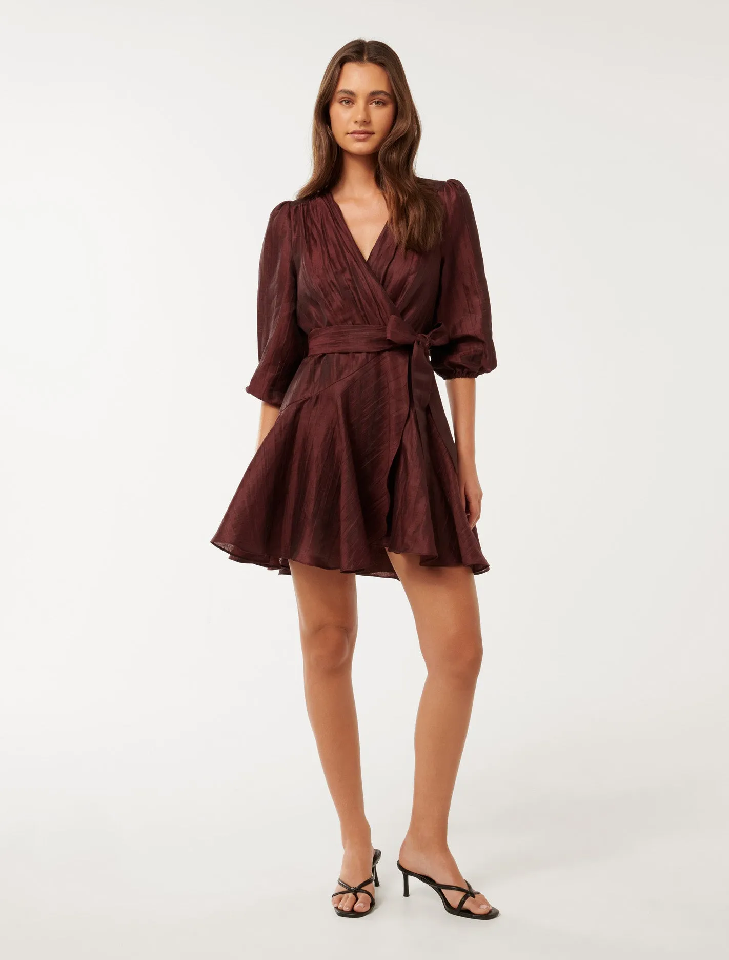 Matilda Textured Wrap Mini Dress