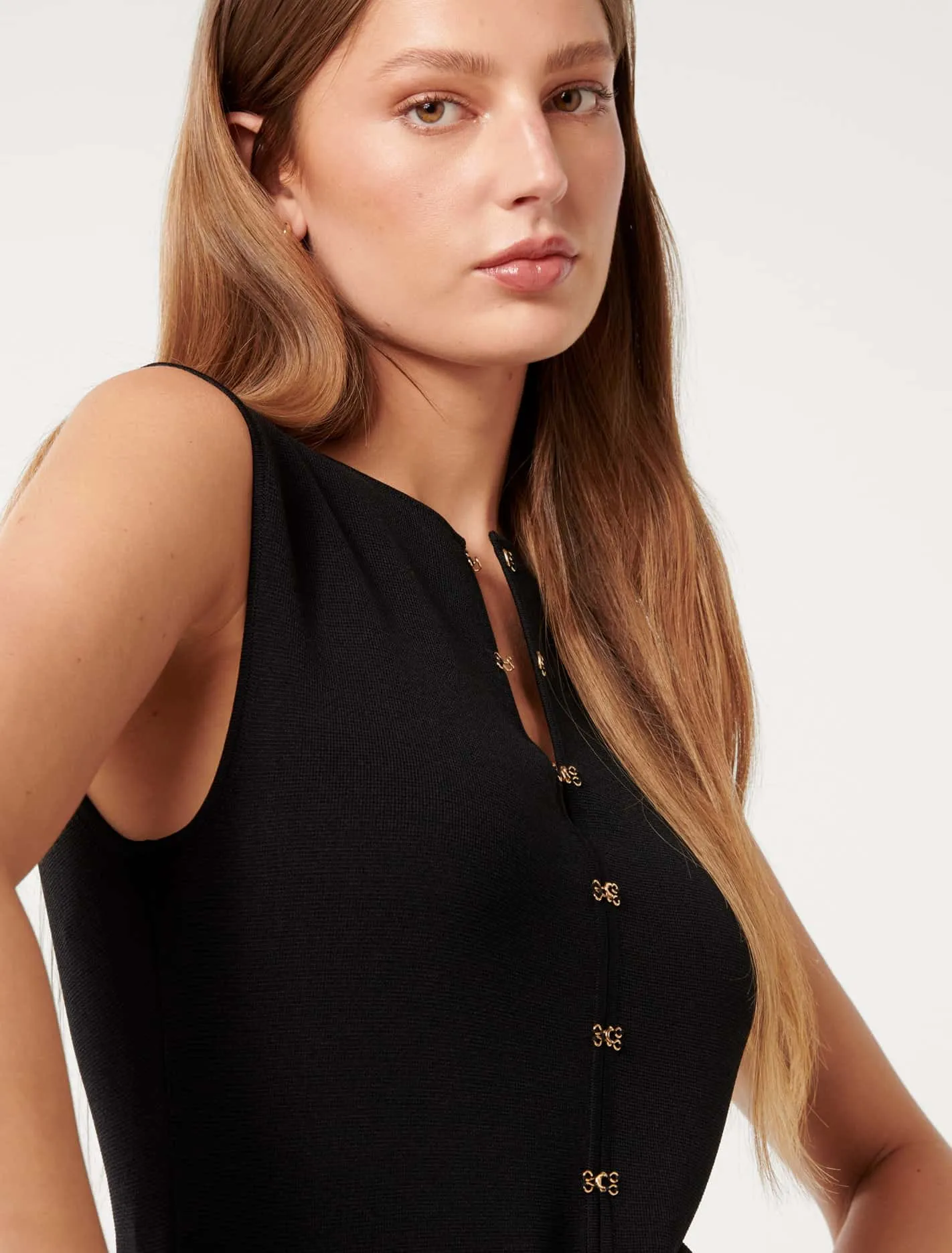 Mimi Hook And Eye Detail Mini Dress